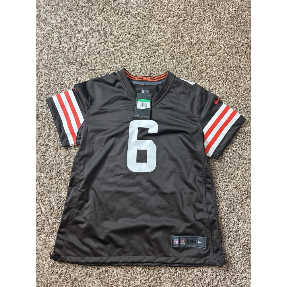 Nike NFL On Field Dri-Fit Cleveland Browns Mayfield Jersey XL Brown Red White